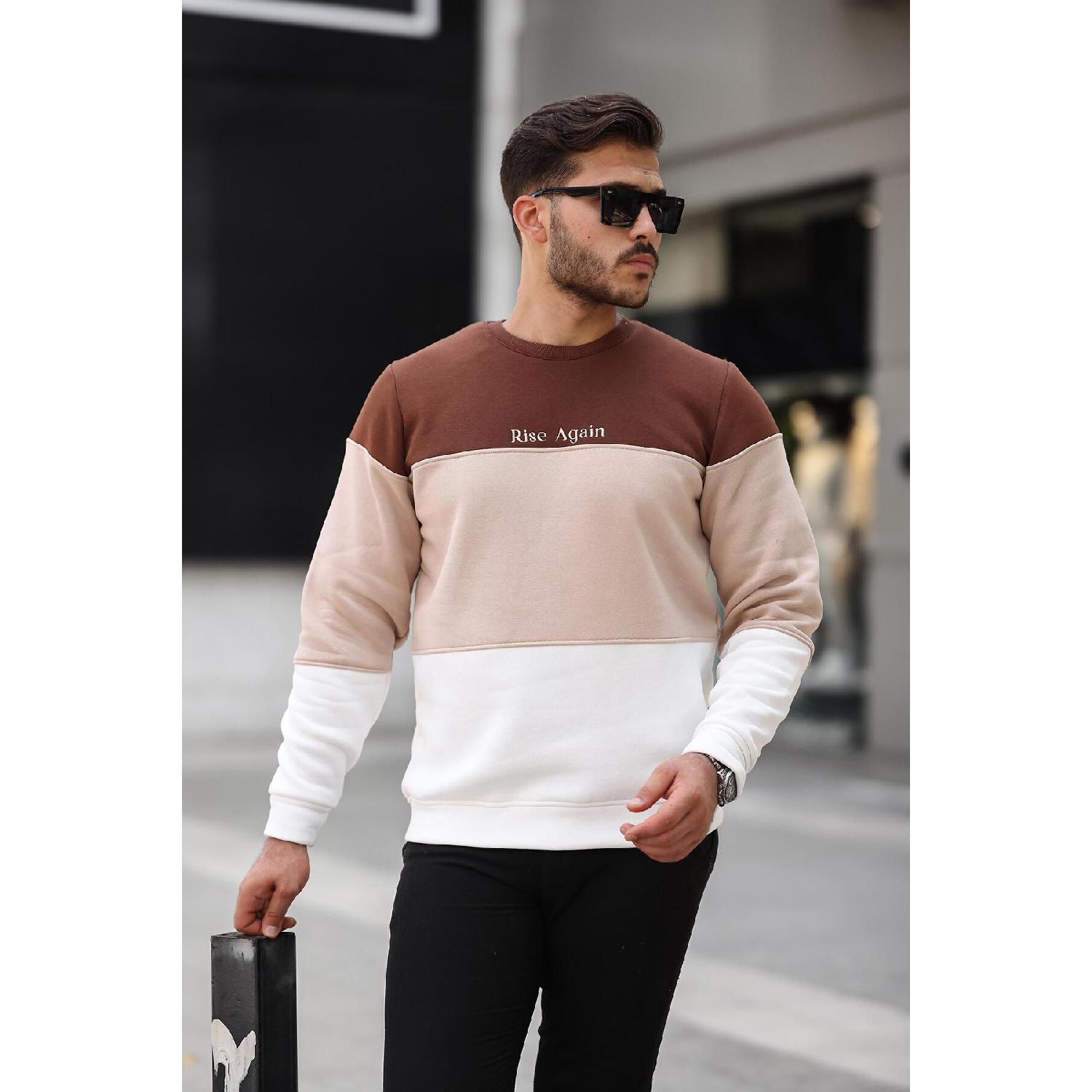Brown Beige Ecru Three Color Block Piece Crew Neck Three Thread Regular Fit Sweatshirt- 2436 XL
Brown Beige Ecru Three Color Block Piece Crew Neck Three Thread Regular Fit Sweatshirt- 2436 XL
