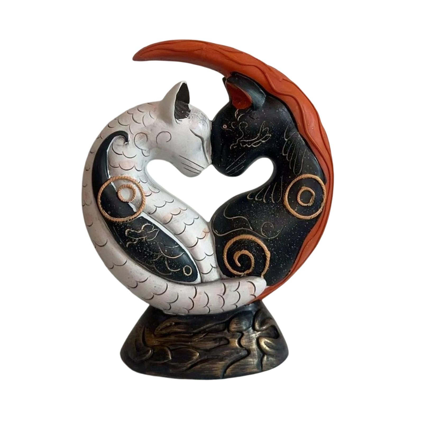 Resin Yin Yang Cat Sculpture Decorative Figurine for Desk Home Office Tabletop Ornament Art Piece One Size
Resin Yin Yang Cat Sculpture Decorative Figurine for Desk Home Office Tabletop Ornament Art Piece One Size