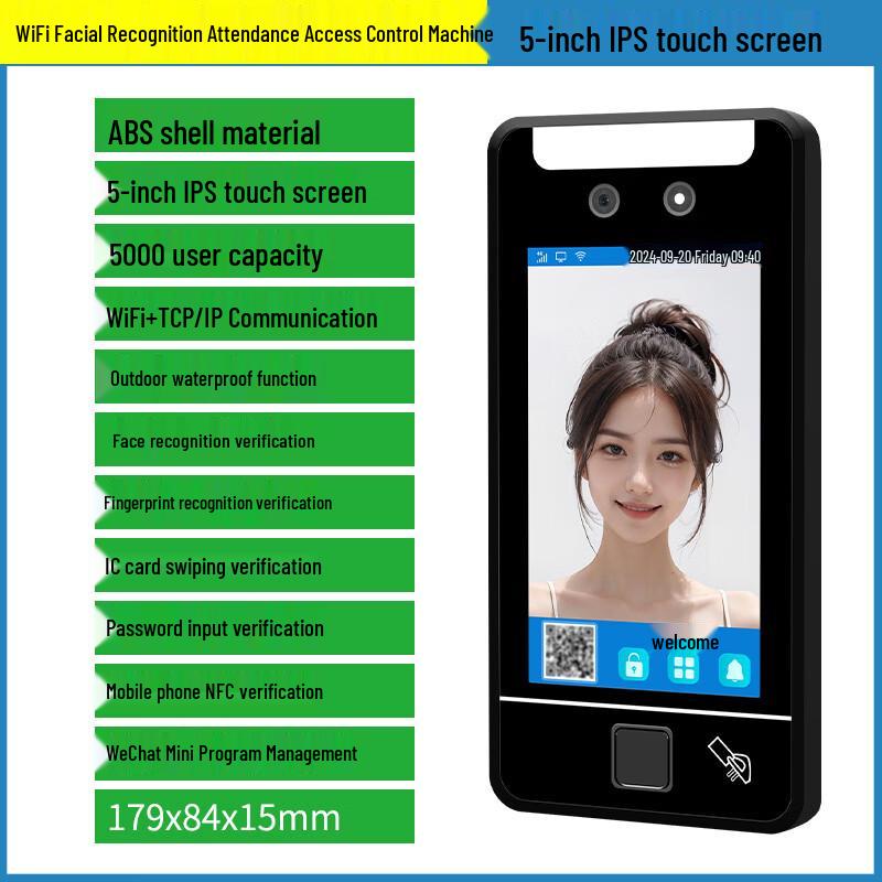 Face10 Fingerprint WiFi Face Recognition Access Control System CN plug (adapter included)
Face10 Fingerprint WiFi Face Recognition Access Control System CN plug (adapter included)