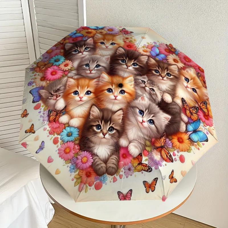 1pc Floral Kittens Butterfly Heart Umbrella with Plastic Handle,Suitable for All Seasons Home Travel Outdoor UmbrellaDD526
1pc Floral Kittens Butterfly Heart Umbrella with Plastic Handle,Suitable for All Seasons Home Travel Outdoor UmbrellaDD526