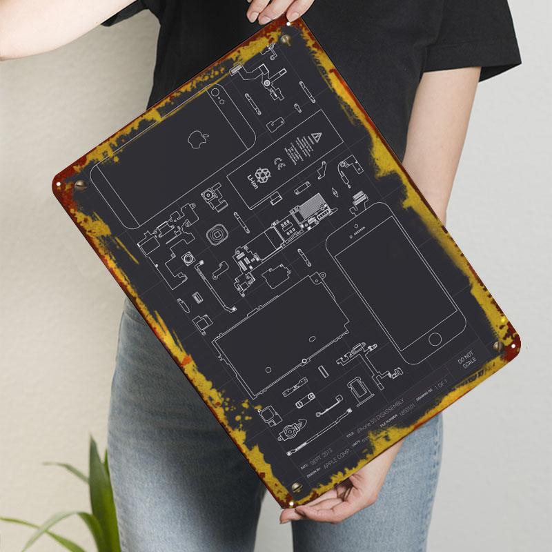 IPhone Component View Sign Blueprint Poster Coffee Bar Accessories Custom Metal Tin Signs for Wall Art Decoration Room Decor Men 20x30cm(7.8x11.8inch)
IPhone Component View Sign Blueprint Poster Coffee Bar Accessories Custom Metal Tin Signs for Wall Art Decoration Room Decor Men 20x30cm(7.8x11.8inch)