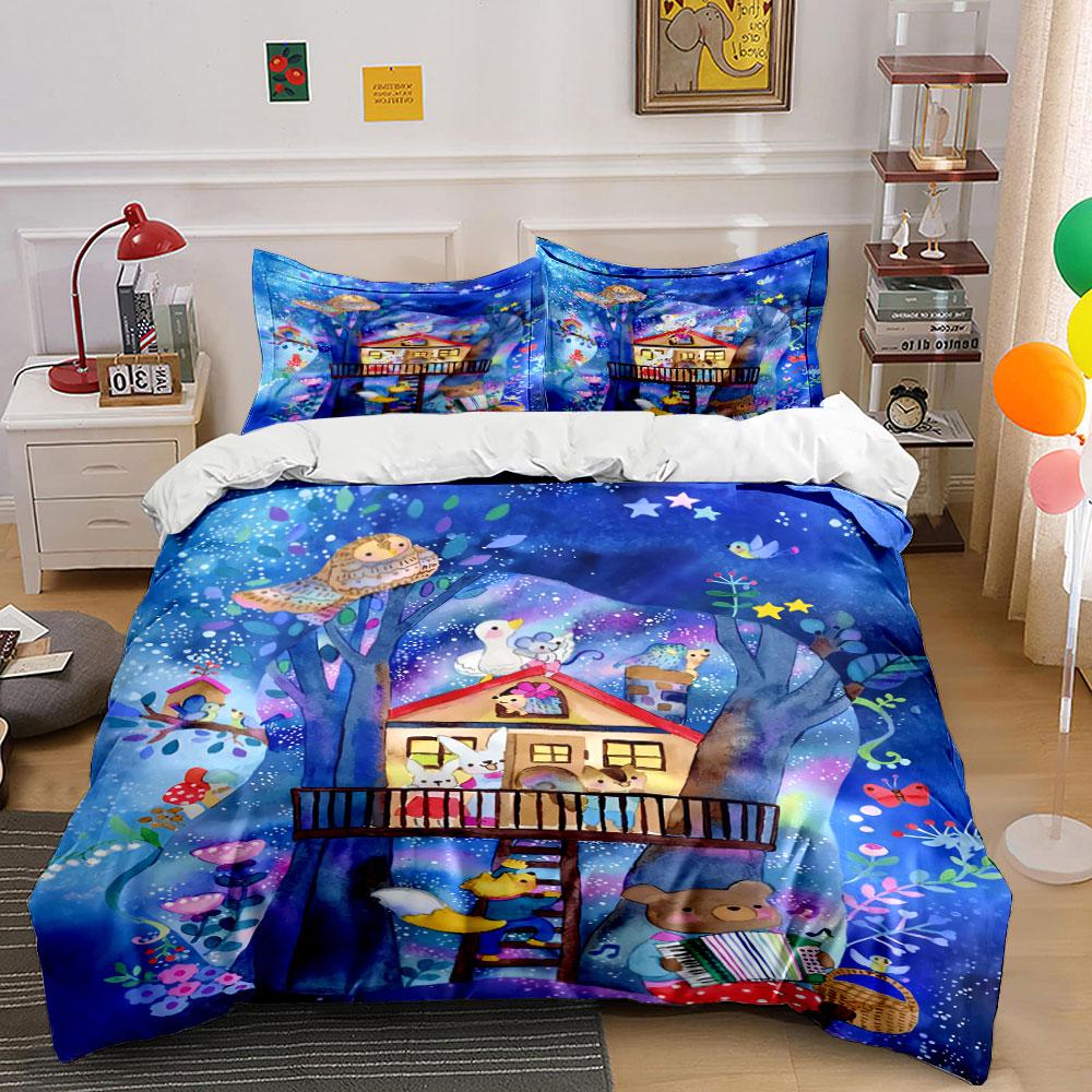 Treehouse, animals, stars, foliage. Bedding sets Duvet cover sets Duvet covers Pillowcases(1 * Duvet Cover 2 * Pillowcases without duvet insert) 135x200cm
Treehouse, animals, stars, foliage. Bedding sets Duvet cover sets Duvet covers Pillowcases(1 * Duvet Cover 2 * Pillowcases without duvet insert) 135x200cm