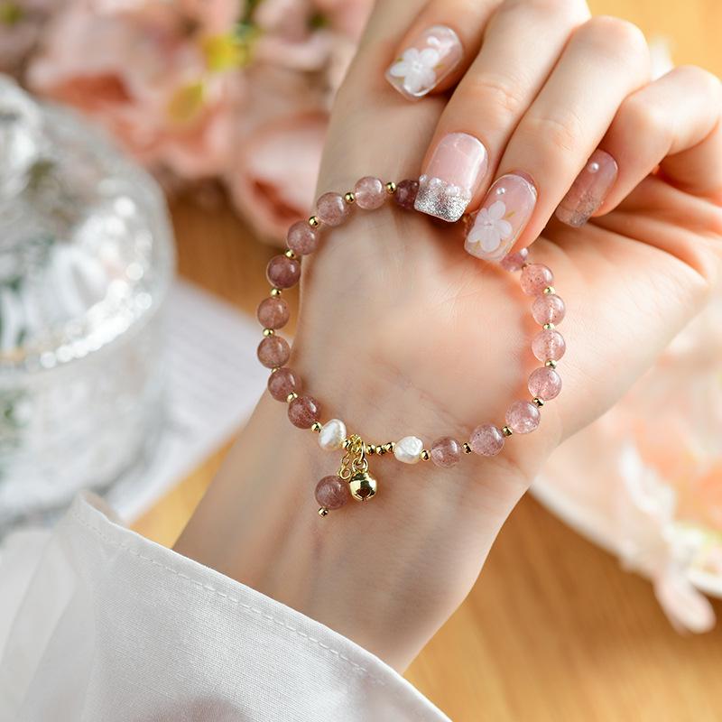 Natural Strawberry Quartz Beaded Bracelet with Bell Pendant - Fresh, Original, and Luxurious Women s Fashion
Natural Strawberry Quartz Beaded Bracelet with Bell Pendant - Fresh, Original, and Luxurious Women s Fashion