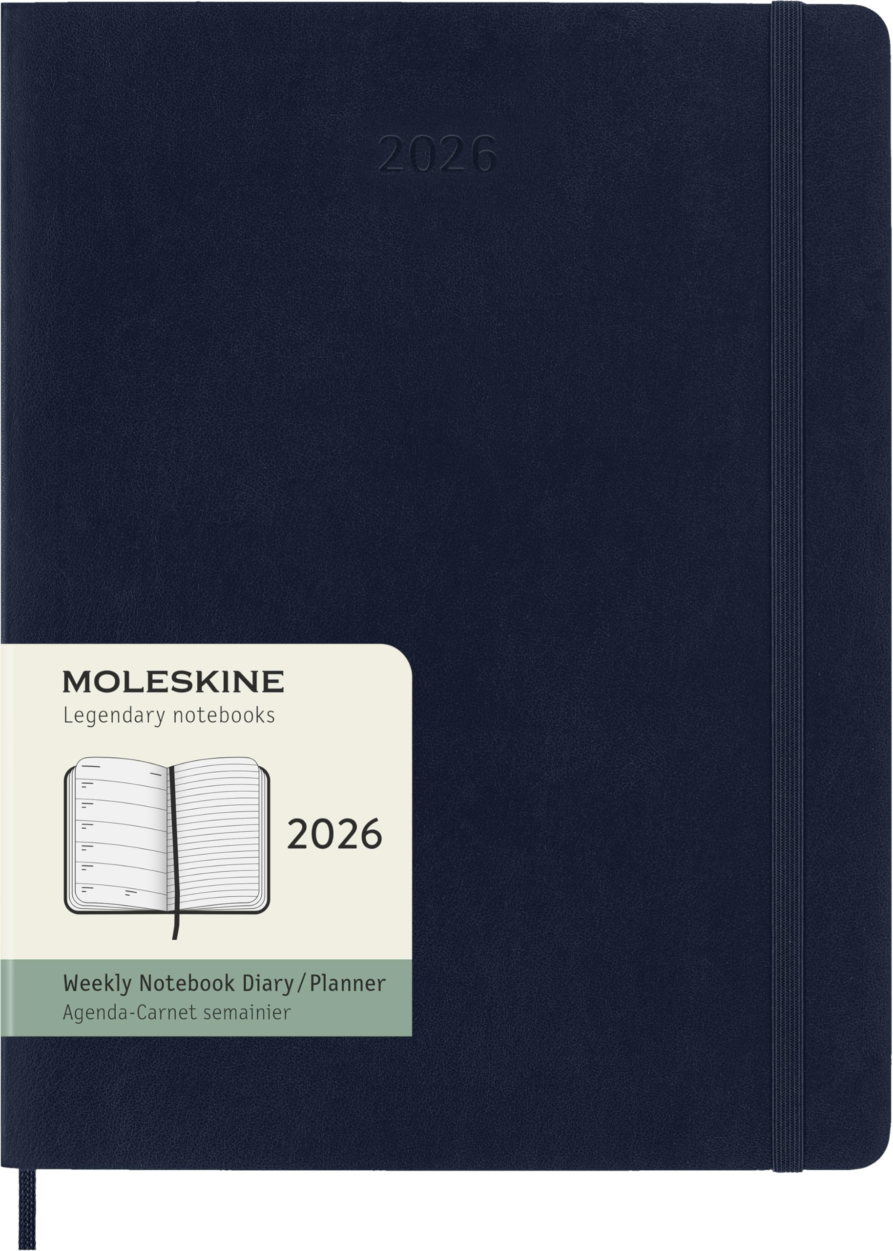 Moleskine 2026 Planner, January Start, 12-Month Weekly Diary, XL Size (19cm x 25cm), Soft Cover, Sapphire Blue, DSB2012WN4Y26
Moleskine 2026 Planner, January Start, 12-Month Weekly Diary, XL Size (19cm x 25cm), Soft Cover, Sapphire Blue, DSB2012WN4Y26