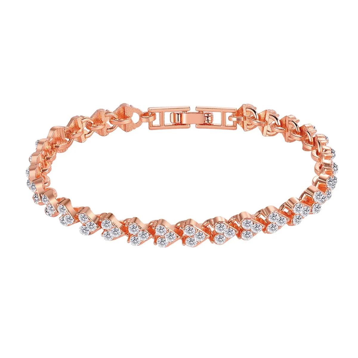 New Zircon Bracelet for Women & Teens Hypoallergenic Stainless Steel Light Luxury Party Jewelry Accessory 19cm рожевий колір золота
New Zircon Bracelet for Women & Teens Hypoallergenic Stainless Steel Light Luxury Party Jewelry Accessory 19cm рожевий колір золота