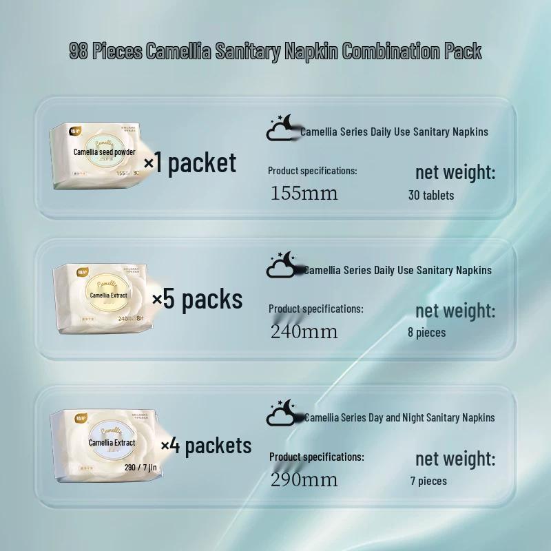 Zhihu Camellia Medical-Grade Day & Night Sanitary Pads 60 pads
Zhihu Camellia Medical-Grade Day & Night Sanitary Pads 60 pads