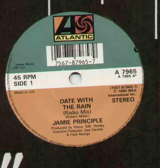 7inch Record JAMIE PRINCIPLE - Date With The Rain A7965PROMO Atlantic 1990 UK Dance & Electronica Used
7inch Record JAMIE PRINCIPLE - Date With The Rain A7965PROMO Atlantic 1990 UK Dance & Electronica Used