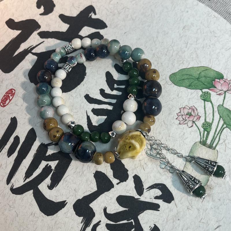 Керамический браслет, китайский ретро-браслет из бисера, модные аксессуары в стиле бохо
Керамический браслет, китайский ретро-браслет из бисера, модные аксессуары в стиле бохо