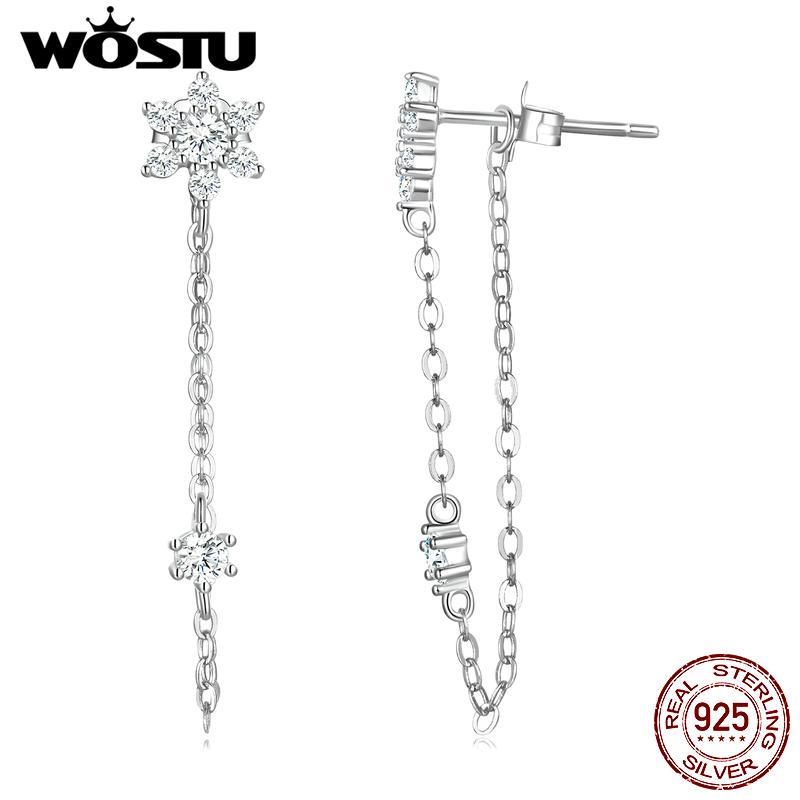 WOSTU стерлингового серебра 925 пробы с кисточкой и цветком, серьги-гвоздики для женщин, изысканные ювелирные изделия, простые яркие висячие серьги со звездами, свадебный подарок
WOSTU стерлингового серебра 925 пробы с кисточкой и цветком, серьги-гвоздики для женщин, изысканные ювелирные изделия, простые яркие висячие серьги со звездами, свадебный подарок