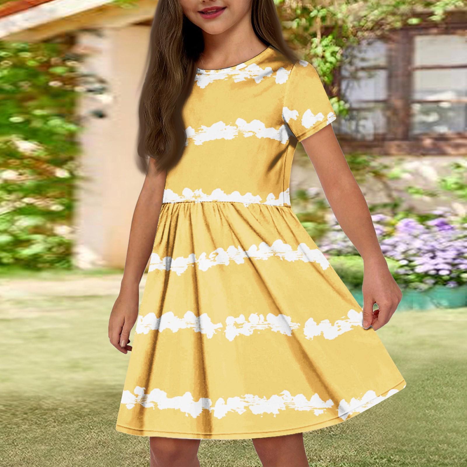 Летнее платье для девочек, однотонное платье без рукавов с принтом и карманом, повседневное платье, вечернее платье с короткими рукавами 160 жёлтый
Летнее платье для девочек, однотонное платье без рукавов с принтом и карманом, повседневное платье, вечернее платье с короткими рукавами 160 жёлтый