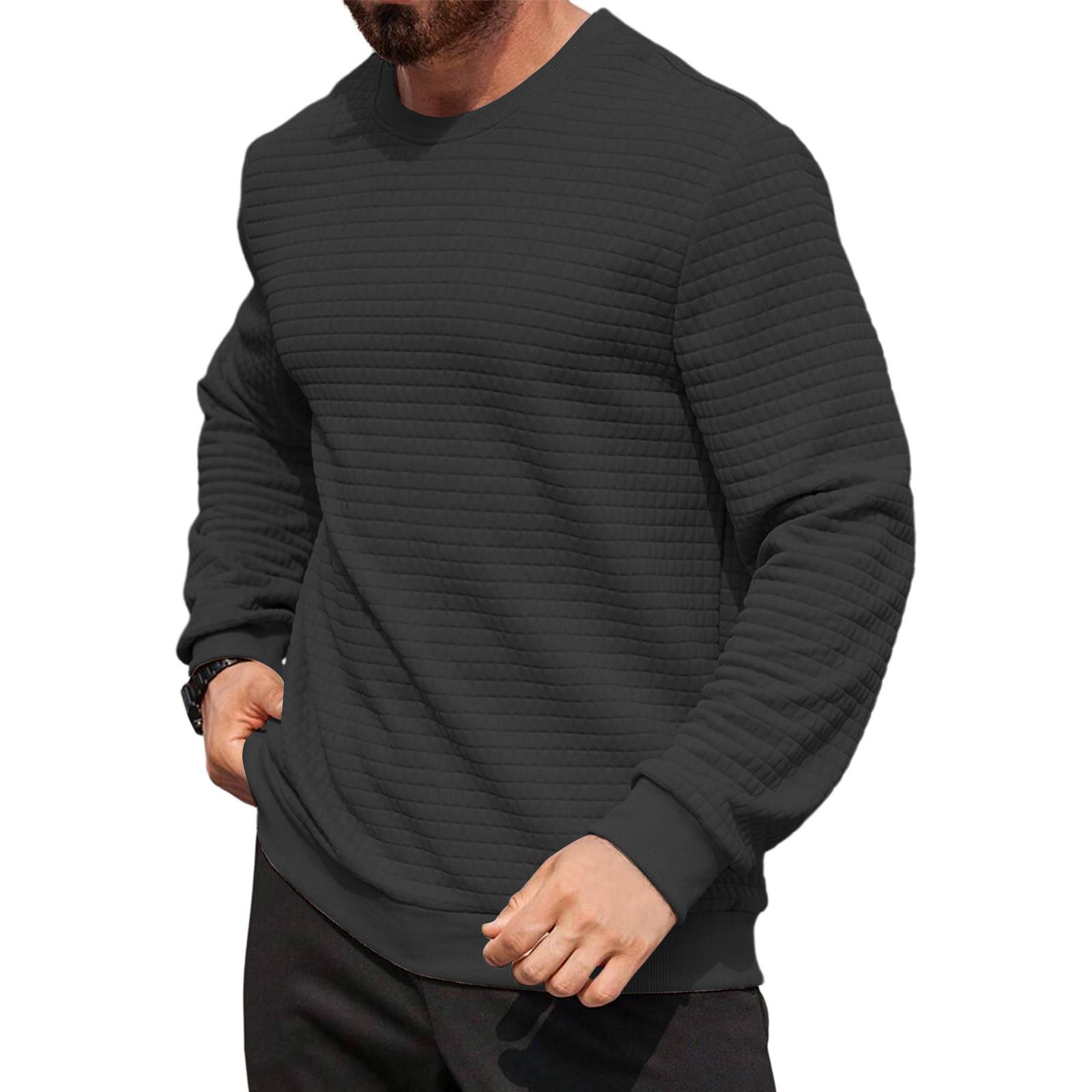 Мужской повседневный свободный хлопковый свитер с круглым вырезом, пуловер S чёрный
Мужской повседневный свободный хлопковый свитер с круглым вырезом, пуловер S чёрный