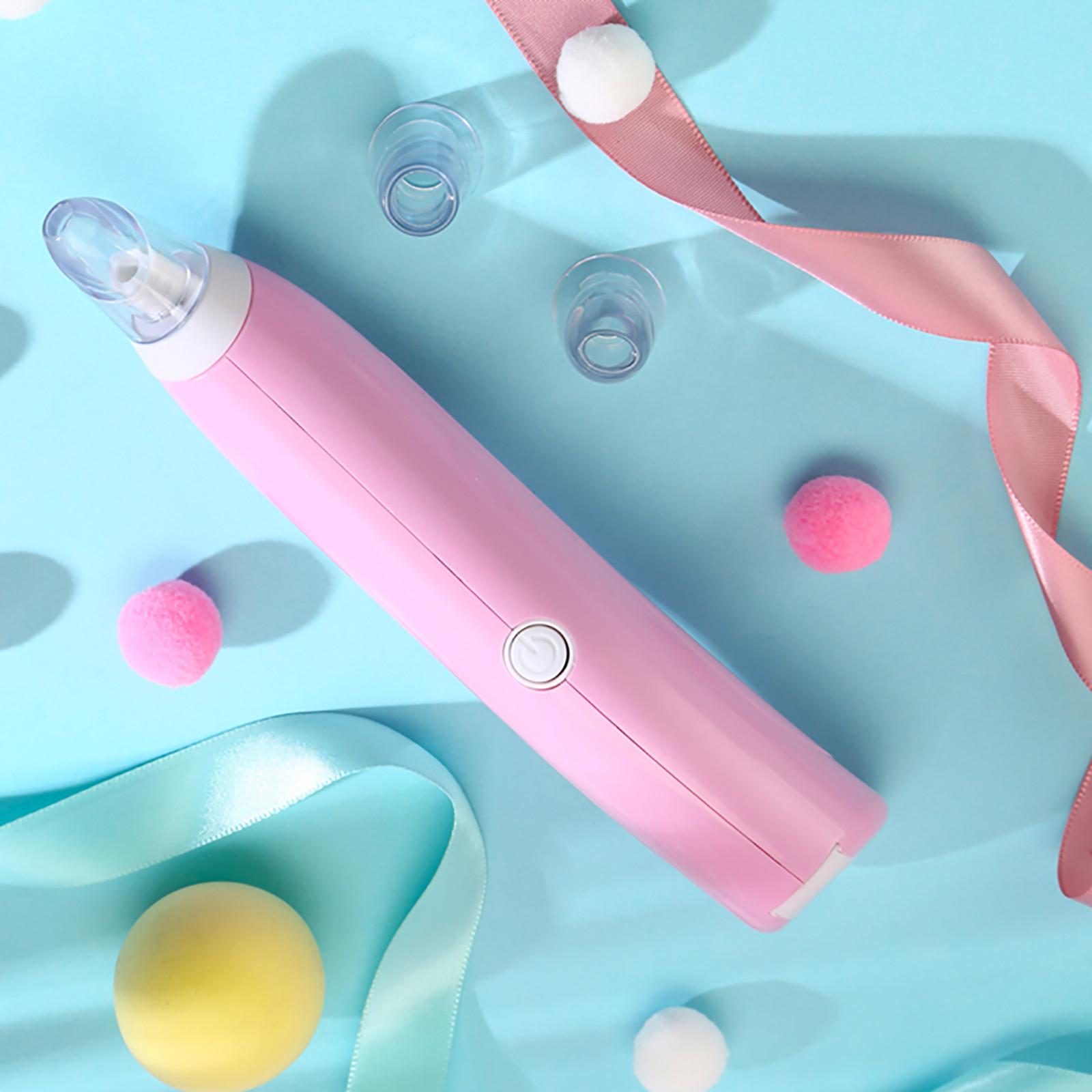 Электрический пылесос для удаления черных точек на лице, очиститель пор носа и прыщей + 2 набора присосок one size розовый