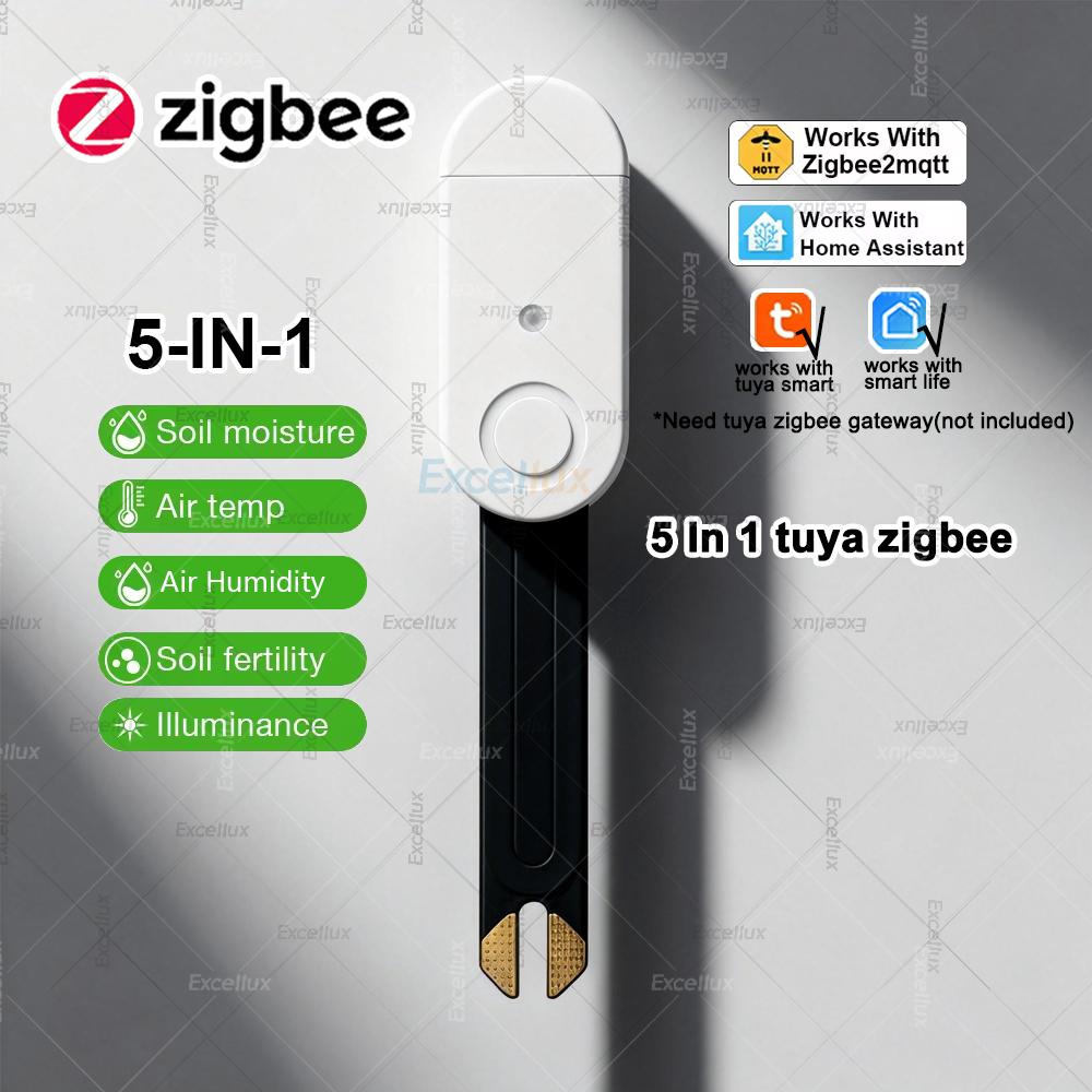 5 In 1 Zigbee Soil Moisture Tester Temperature Humidity Fertility Luminance Detection Sensor For Z2MQTT Tuya Smart Life Optional 5 In 1 tuya Zigbee
5 In 1 Zigbee Soil Moisture Tester Temperature Humidity Fertility Luminance Detection Sensor For Z2MQTT Tuya Smart Life Optional 5 In 1 tuya Zigbee