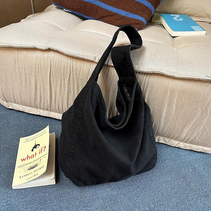Washed canvas bag Lazy wind drooping tote bag Women s literary class bag Mailman bag Casual shoulder bag Men s чорний
Washed canvas bag Lazy wind drooping tote bag Women s literary class bag Mailman bag Casual shoulder bag Men s чорний