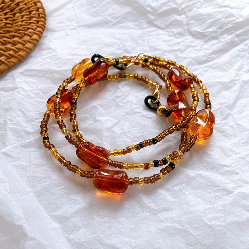 Retro Amber Crystal Glass Beads Glasses Chain Niche Design Sense Neck Chain Reading Glasses Anti-Drop Chain
Retro Amber Crystal Glass Beads Glasses Chain Niche Design Sense Neck Chain Reading Glasses Anti-Drop Chain
