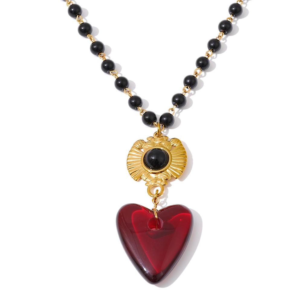 Yhpup Fashion Handmade Jewelry Stainless Steel Glass Beads Chain Resin Heart Pendant Necklace Waterproof Statement Accessories
Yhpup Fashion Handmade Jewelry Stainless Steel Glass Beads Chain Resin Heart Pendant Necklace Waterproof Statement Accessories