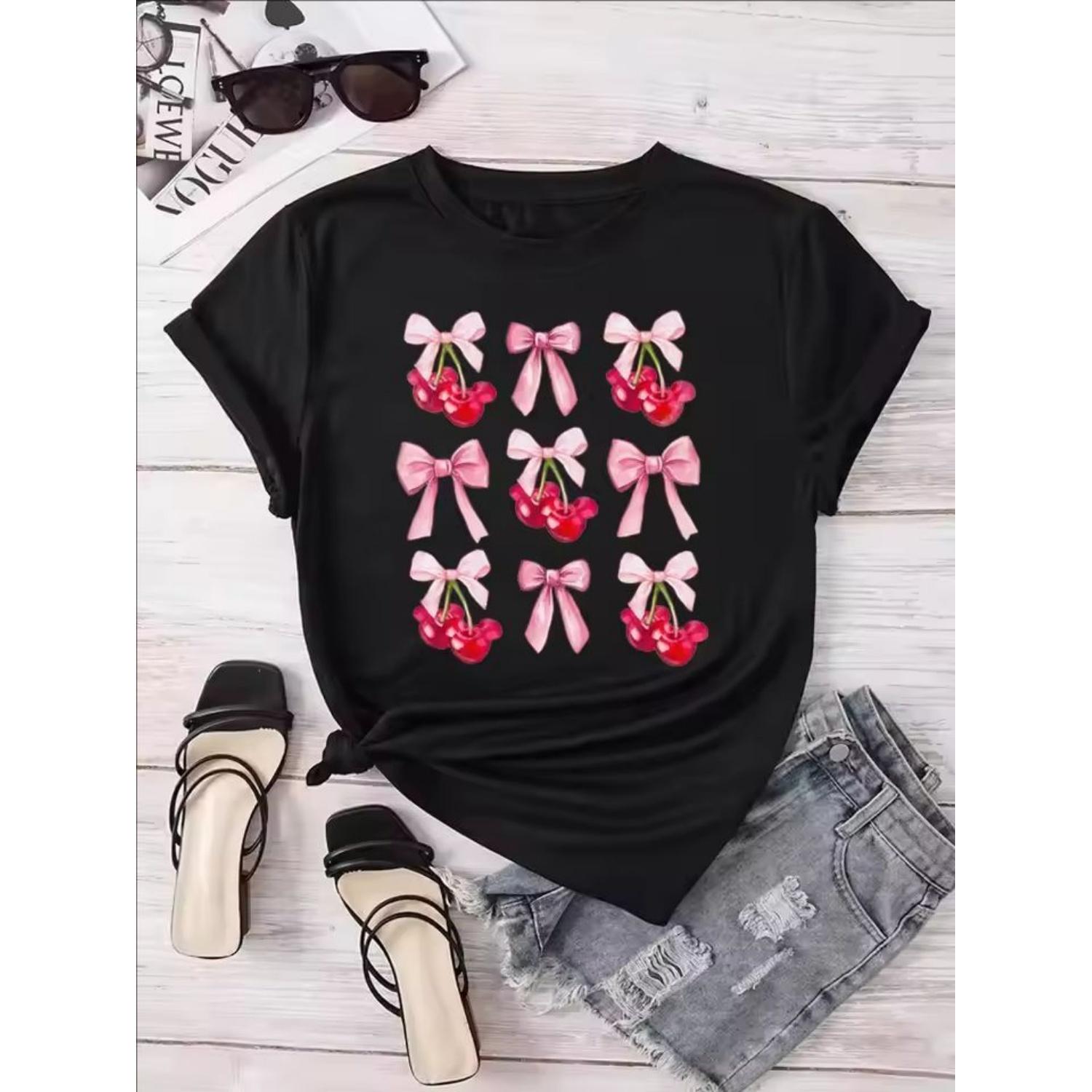 ovely Style Мода Лето Женская Футболка с Принтом Вишни и Бантом Женский Повседневный Топ Футболки Мультяшная Графическая Футболка S чёрный
ovely Style Мода Лето Женская Футболка с Принтом Вишни и Бантом Женский Повседневный Топ Футболки Мультяшная Графическая Футболка S чёрный