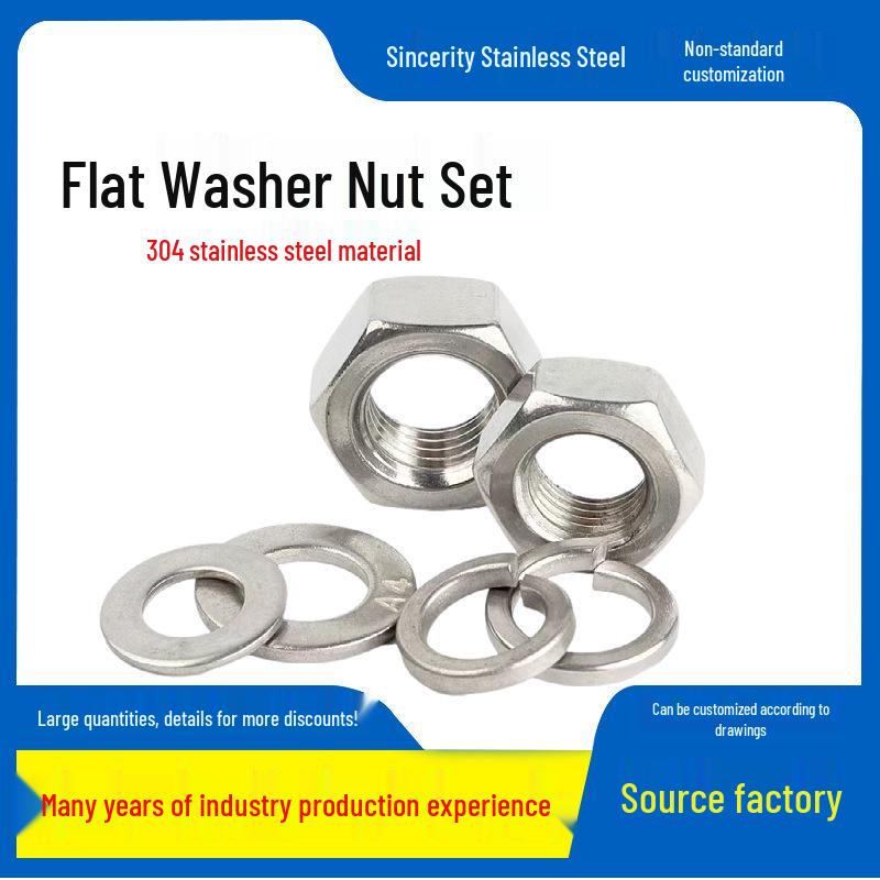 304 Stainless Steel Hex Nut & Washer Set - M2 to M30 M18 (1 set) 304 stainless steel
304 Stainless Steel Hex Nut & Washer Set - M2 to M30 M18 (1 set) 304 stainless steel
