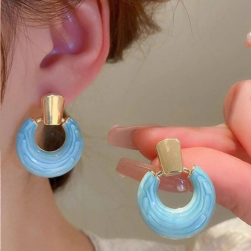 Women Epoxy Geometric Earring Stud Gold Plating Bright Color Spray Earrings Pink Neon Green Red Option Cute Girls Jewelry
Women Epoxy Geometric Earring Stud Gold Plating Bright Color Spray Earrings Pink Neon Green Red Option Cute Girls Jewelry