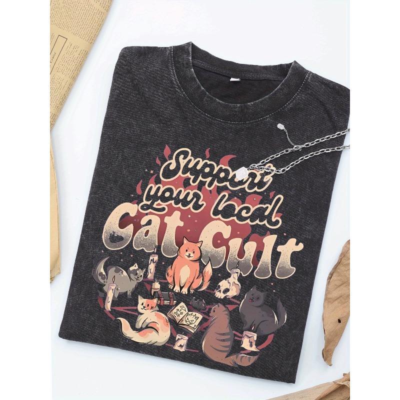 European sizes Men S Retro Washed Graphic Tee Vintage Cat T-Shirt Comfortable Short Sleeve Round Neck Casual Top for Everyday Wear S чёрный
European sizes Men S Retro Washed Graphic Tee Vintage Cat T-Shirt Comfortable Short Sleeve Round Neck Casual Top for Everyday Wear S чёрный