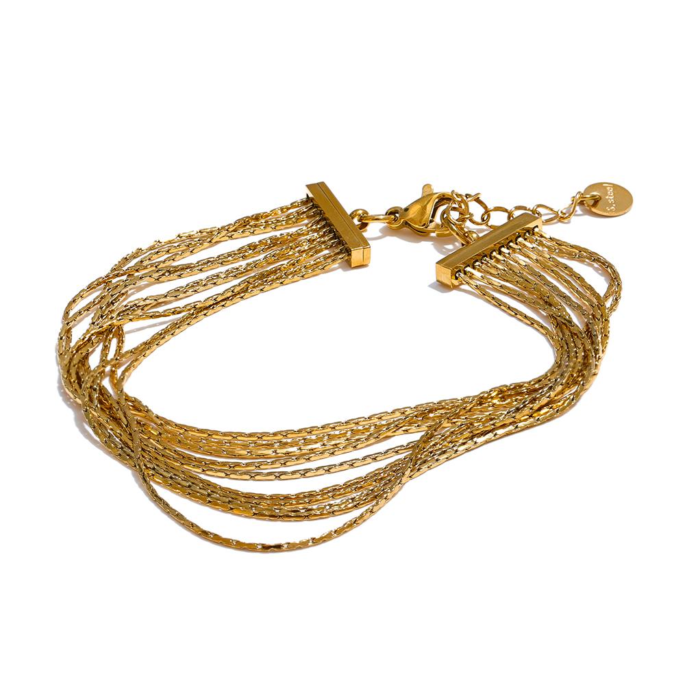 Yhpup Stainless Steel Multi Layer Bracelet Bangle Jewelry Gold & Platinum PVD Plated Fashion Waterproof Exquisite Chic Chain
Yhpup Stainless Steel Multi Layer Bracelet Bangle Jewelry Gold & Platinum PVD Plated Fashion Waterproof Exquisite Chic Chain