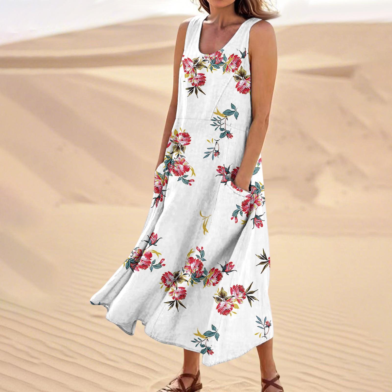 Женское летнее повседневное модное платье без рукавов с цветочным принтом и карманом XXL белый
Женское летнее повседневное модное платье без рукавов с цветочным принтом и карманом XXL белый