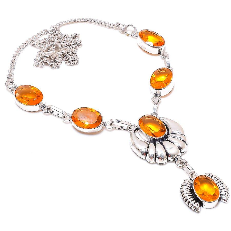 Ювелирное ожерелье из стерлингового серебра 925 пробы с цитрином, 18 дюймов, e9f15 
Ювелирное ожерелье из стерлингового серебра 925 пробы с цитрином, 18 дюймов, e9f15