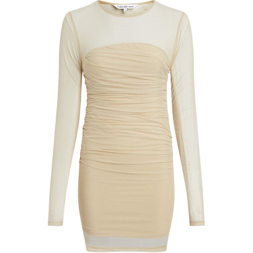 Calvin Klein Color Block Logo Patch Round Neck Fitted Short Sleeve Dress Women dresses Beige J20J222530-AAT S
Calvin Klein Color Block Logo Patch Round Neck Fitted Short Sleeve Dress Women dresses Beige J20J222530-AAT S