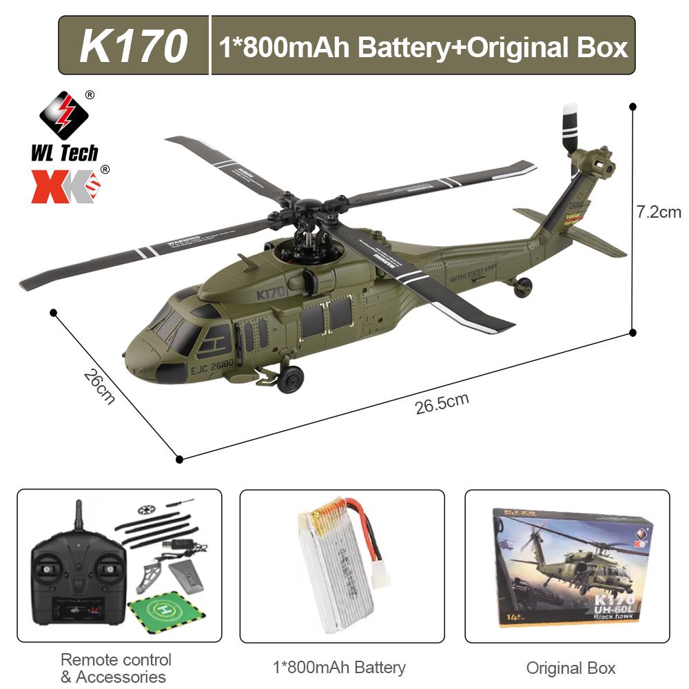 WLtoys K170 RC Helicopter with Gyro UH-60L 4CH Remote Control brushless Helicopters with LED Light Airplane Toys for Kids зелений
WLtoys K170 RC Helicopter with Gyro UH-60L 4CH Remote Control brushless Helicopters with LED Light Airplane Toys for Kids зелений