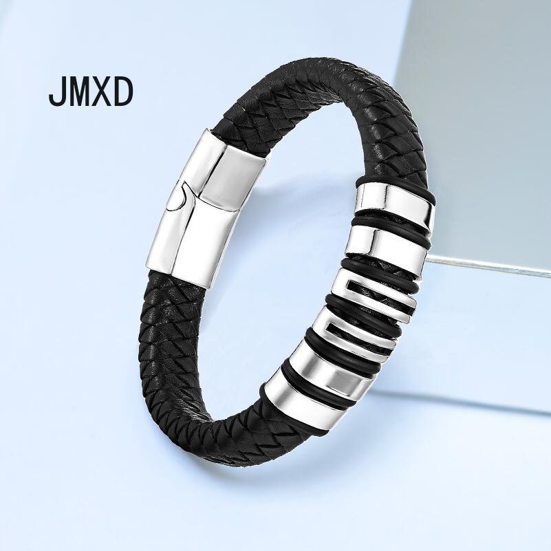 JMXD-Горячие продукты просты и универсальны. Браслет из титановой стали, кожаный браслет из нержавеющей стали с двумя прорезями, мужской
JMXD-Горячие продукты просты и универсальны. Браслет из титановой стали, кожаный браслет из нержавеющей стали с двумя прорезями, мужской