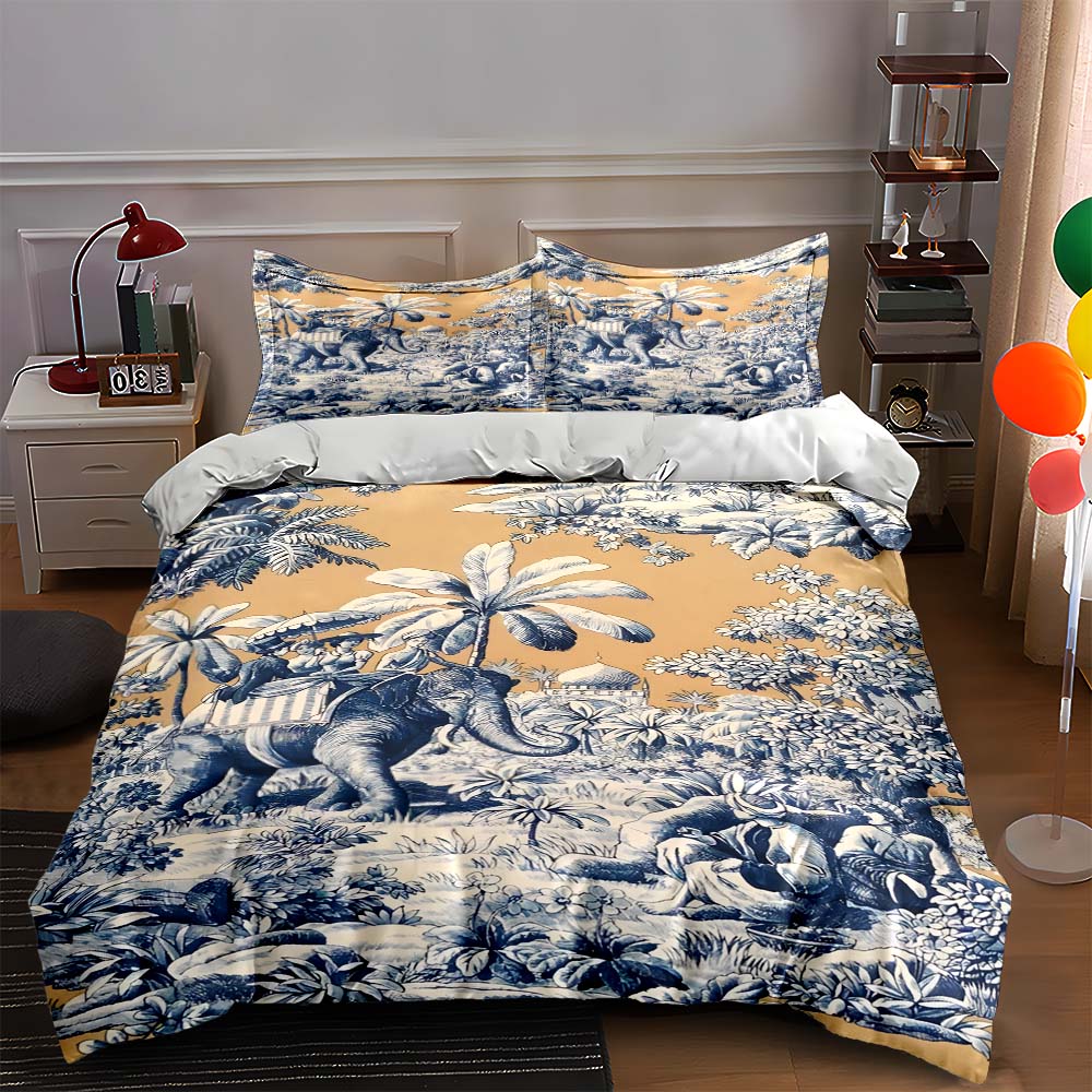 Elephant, palm, scenery. Bedding Duvet cover sets Duvet covers Pillowcases gifts (1 * Duvet Cover 2 * Pillowcases, without duvet insert) 135x200cm
Elephant, palm, scenery. Bedding Duvet cover sets Duvet covers Pillowcases gifts (1 * Duvet Cover 2 * Pillowcases, without duvet insert) 135x200cm