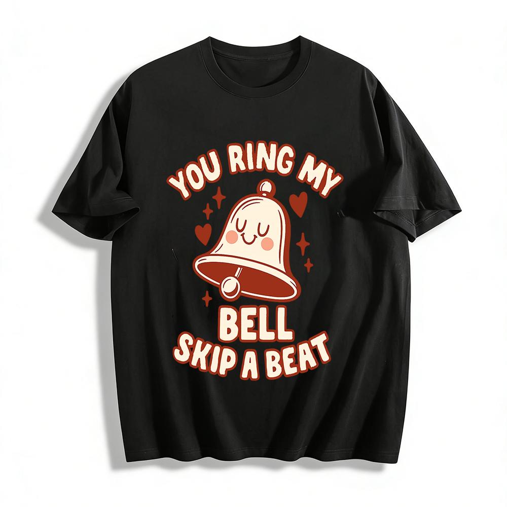 Cute Heart Bell Print T-shirt Sweet Confession Style Casual Loose Crew Neck Top For Couples Pure cotton T-shirt XXS
Cute Heart Bell Print T-shirt Sweet Confession Style Casual Loose Crew Neck Top For Couples Pure cotton T-shirt XXS