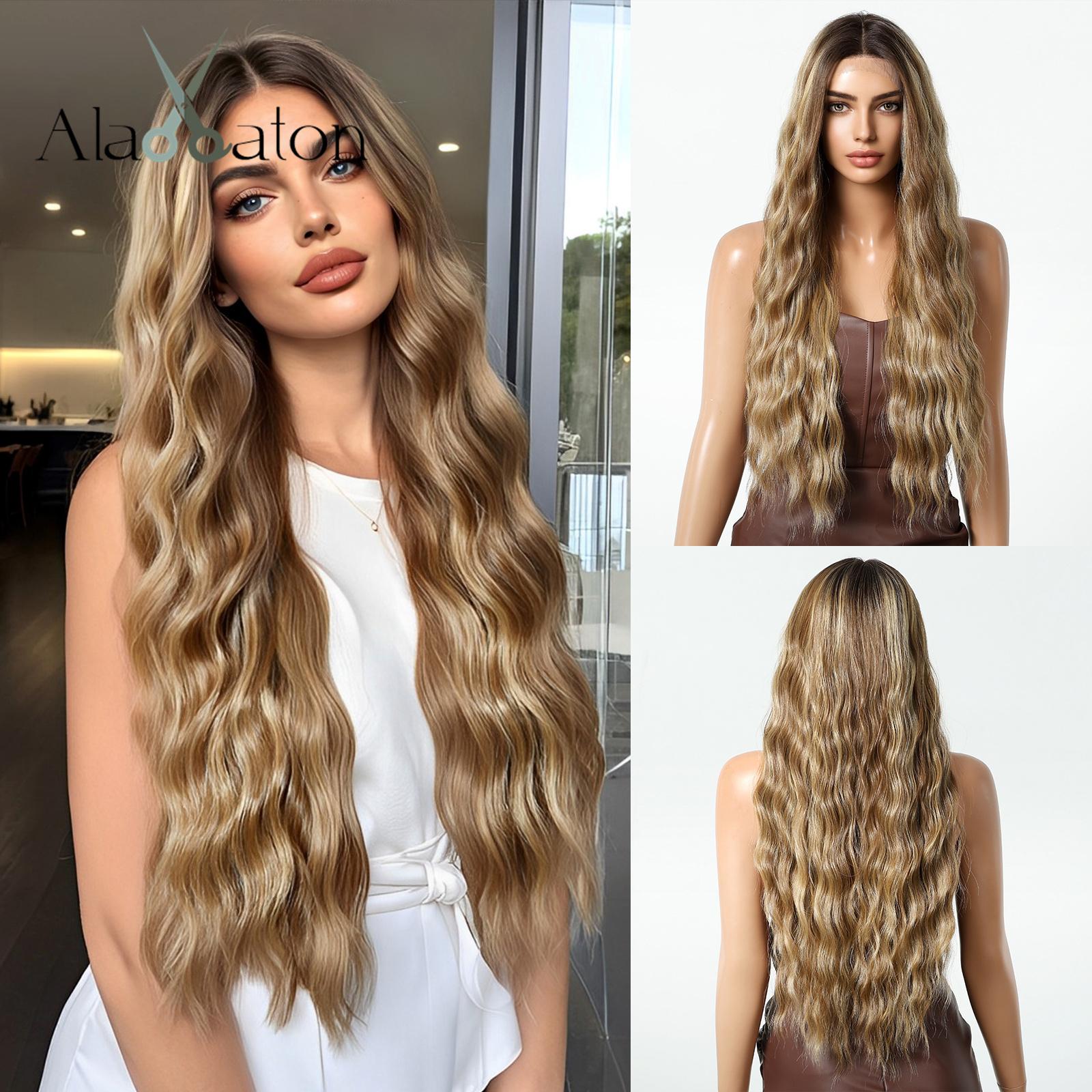 ALAN EATON Lace Front Wigs Brown Ombre Blonde Synthetic Long Curly Wigs with Dark Root for Women Daily Cosplay High Density
ALAN EATON Lace Front Wigs Brown Ombre Blonde Synthetic Long Curly Wigs with Dark Root for Women Daily Cosplay High Density