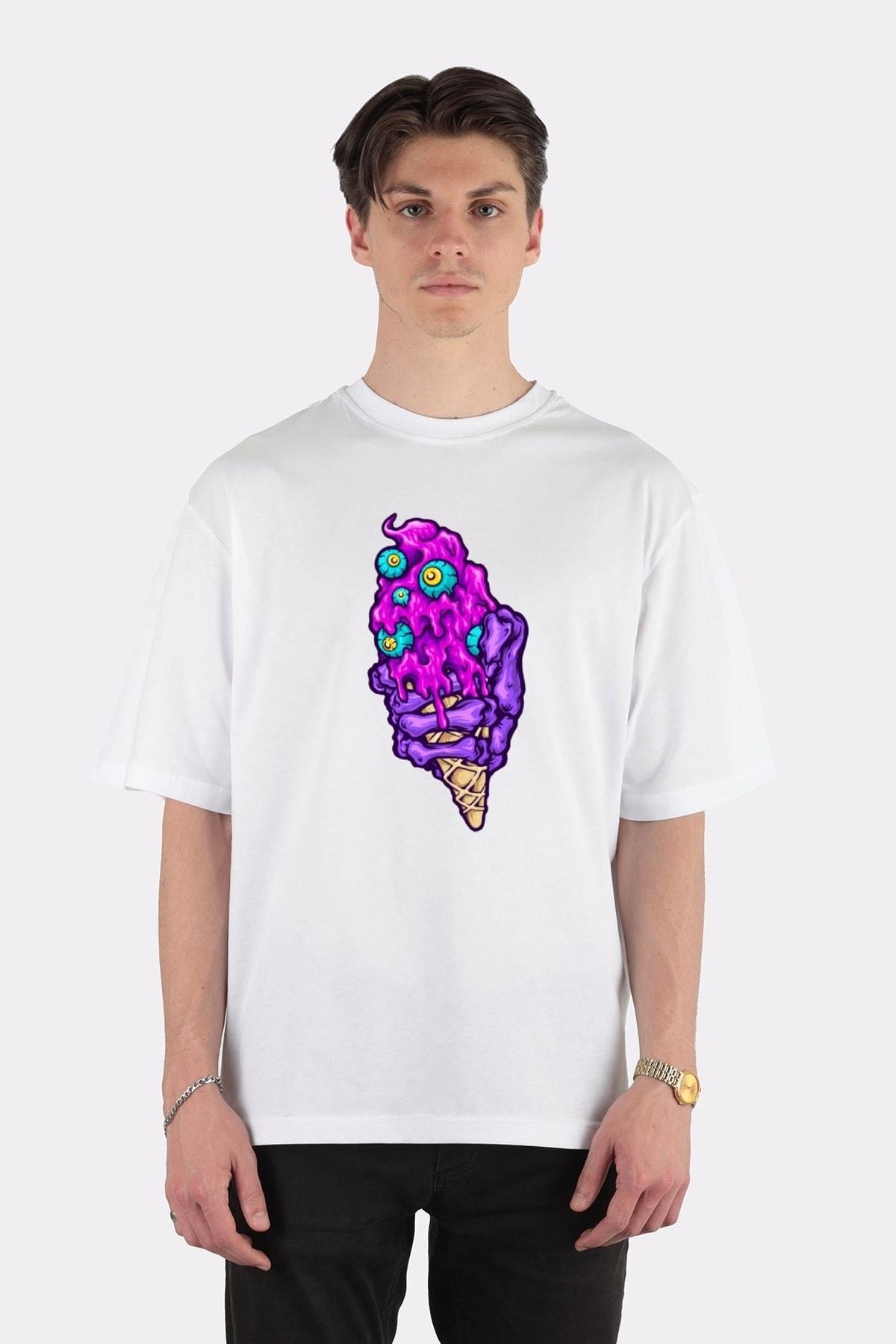 Unisex Beyaz Oversize T-shirt Scary Ice Cream Cone Zombie Eyes
Unisex Beyaz Oversize T-shirt Scary Ice Cream Cone Zombie Eyes