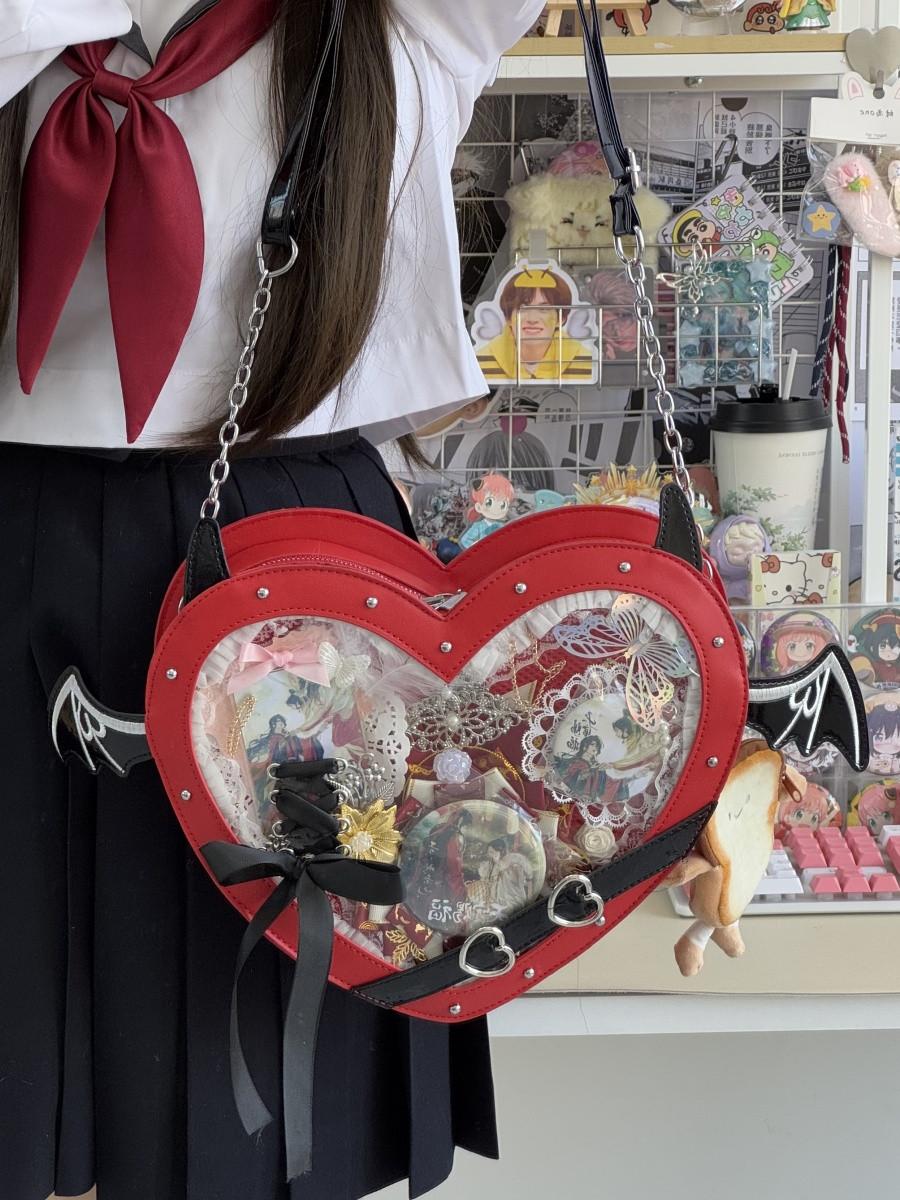 Harajuku Heart Y2k Shoulder Bags Women Transparent Bow Blue Large Capacity Crossbody Bags Female Vintage Messenger Bag Aesthetic 32.5x29x11cm червоний
Harajuku Heart Y2k Shoulder Bags Women Transparent Bow Blue Large Capacity Crossbody Bags Female Vintage Messenger Bag Aesthetic 32.5x29x11cm червоний
