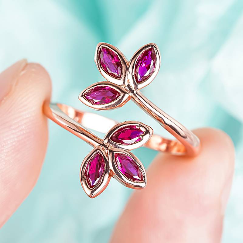Huitan Leaf Shaped Women Opening Ring Rose Gold Color Wedding Party Accessories Inlaid Shining Red CZ Stylish Charming Zircon resizable
Huitan Leaf Shaped Women Opening Ring Rose Gold Color Wedding Party Accessories Inlaid Shining Red CZ Stylish Charming Zircon resizable