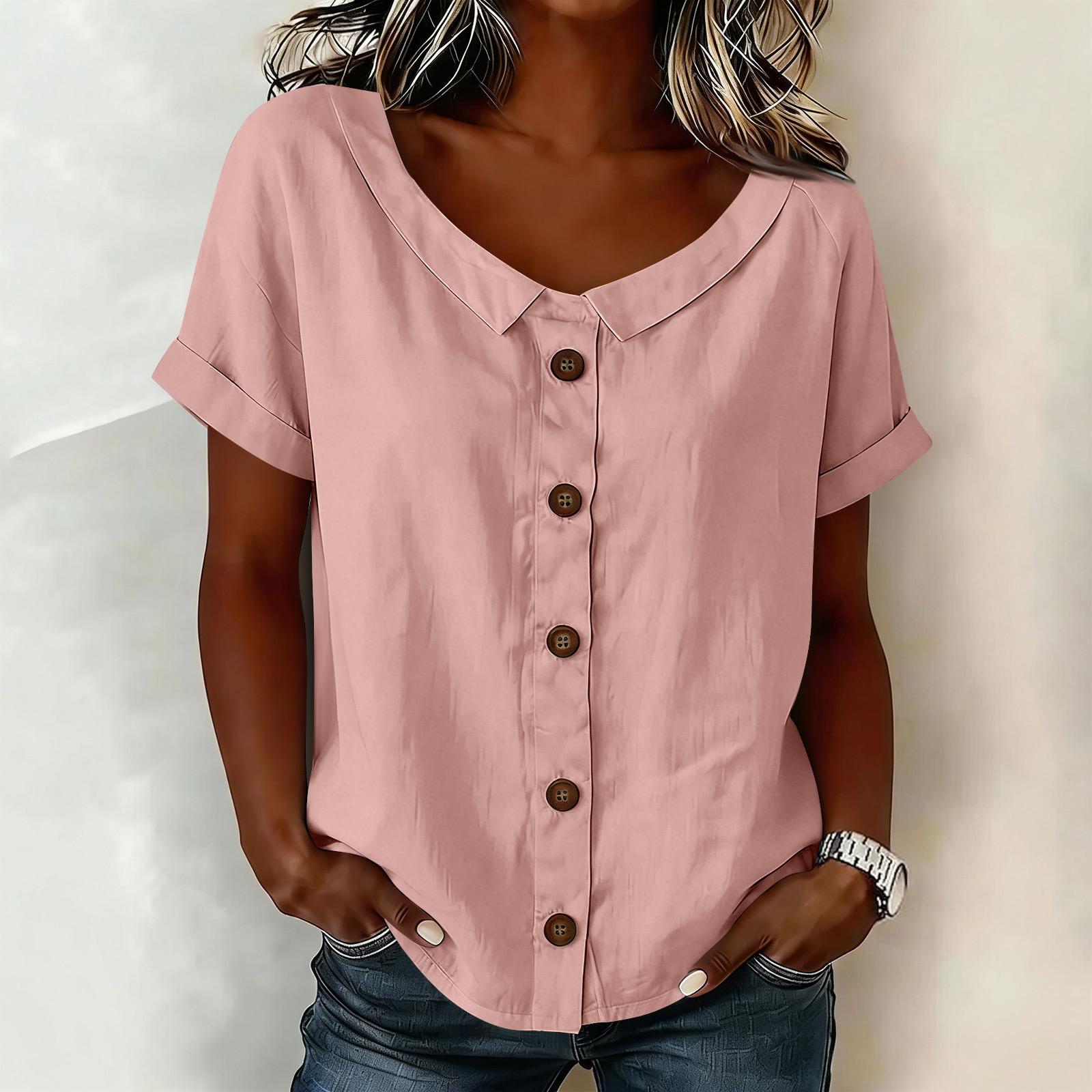 Womens Spring Tops Button Down Short Sleeve Summer Shirts for Women Loose Fit Womens Summer Tops Dressy Casual Tshirts Shirts for Women XL
Womens Spring Tops Button Down Short Sleeve Summer Shirts for Women Loose Fit Womens Summer Tops Dressy Casual Tshirts Shirts for Women XL