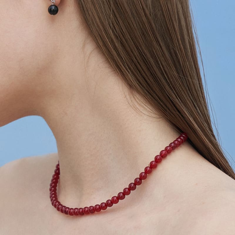 cotoit Cherry Red Jade Necklace (6mm) (Canelian-6mm)(SILVER-410mm)
cotoit Cherry Red Jade Necklace (6mm) (Canelian-6mm)(SILVER-410mm)