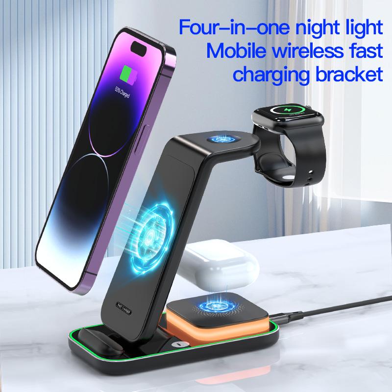 YF-A6 3 In 1 15W Dual Coil Wireless Charger with Night Light for iPhone/Apple Watch/AirPods Charging Stand White
YF-A6 3 In 1 15W Dual Coil Wireless Charger with Night Light for iPhone/Apple Watch/AirPods Charging Stand White