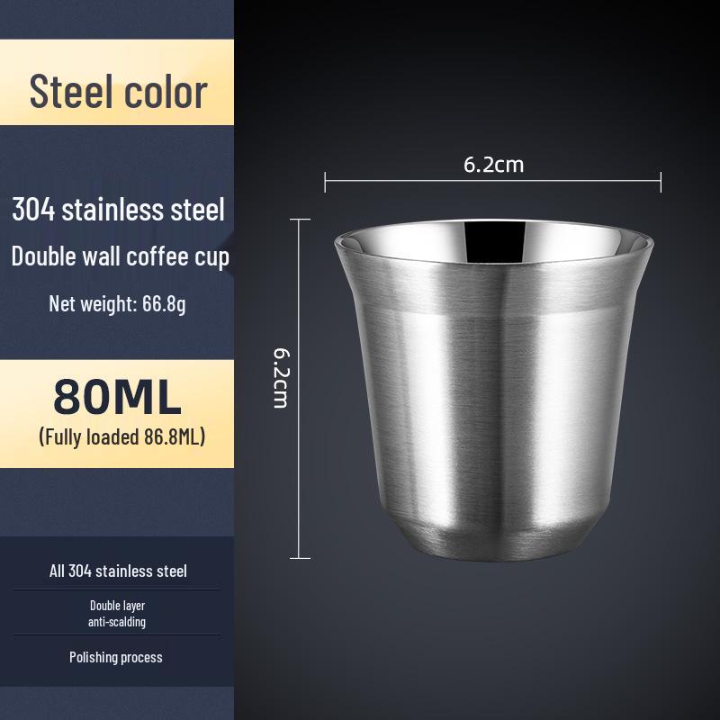 Итальянская чашка для капсульного кофе - Нержавеющая сталь 304, Двухслойная изоляция, Пищевой класс, Подарок для латте 80ML естественный
Итальянская чашка для капсульного кофе - Нержавеющая сталь 304, Двухслойная изоляция, Пищевой класс, Подарок для латте 80ML естественный