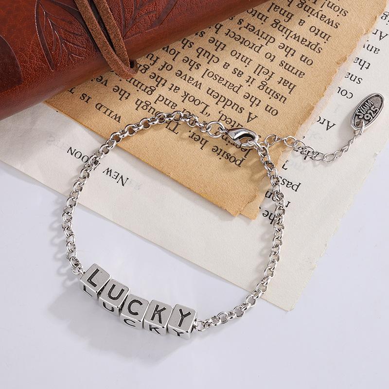 Buyee 925 Sterling Silver Couples Bracelets Stamp LUCKY Bead Bracelets Chain for Women Men Fashion Fine Jewelry Bracelets Gift 19cm
Buyee 925 Sterling Silver Couples Bracelets Stamp LUCKY Bead Bracelets Chain for Women Men Fashion Fine Jewelry Bracelets Gift 19cm