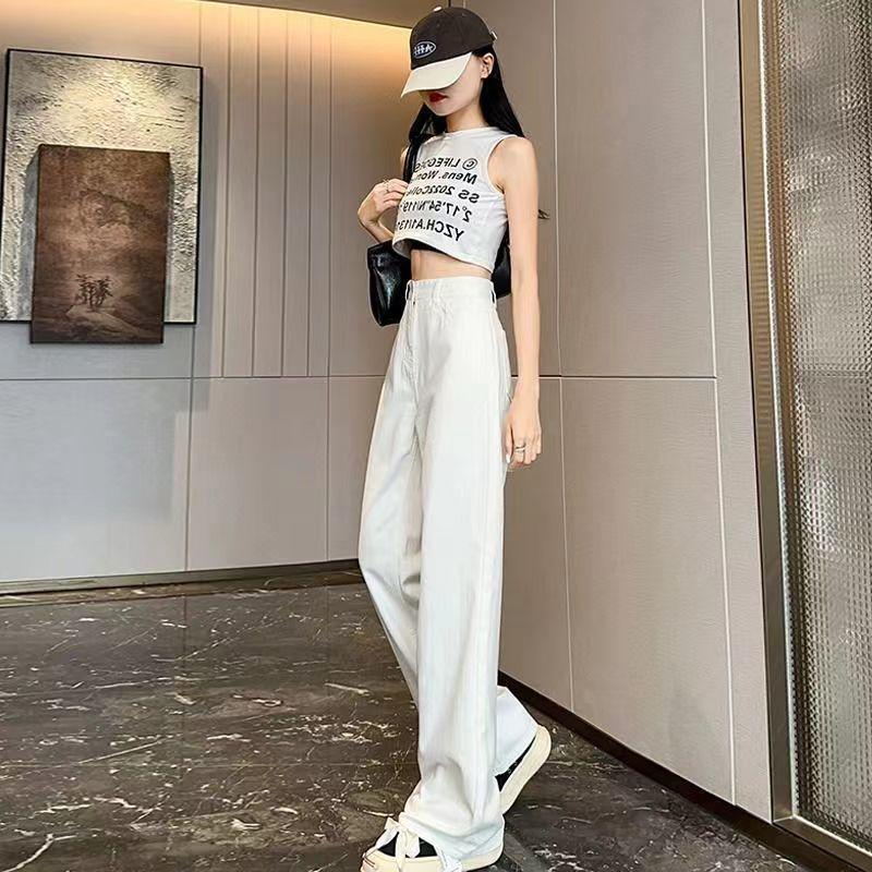 Women s White High-Waisted Wide-Leg Jeans - Slimming, Floor-Length, Versatile, Autumn Wear L
Women s White High-Waisted Wide-Leg Jeans - Slimming, Floor-Length, Versatile, Autumn Wear L