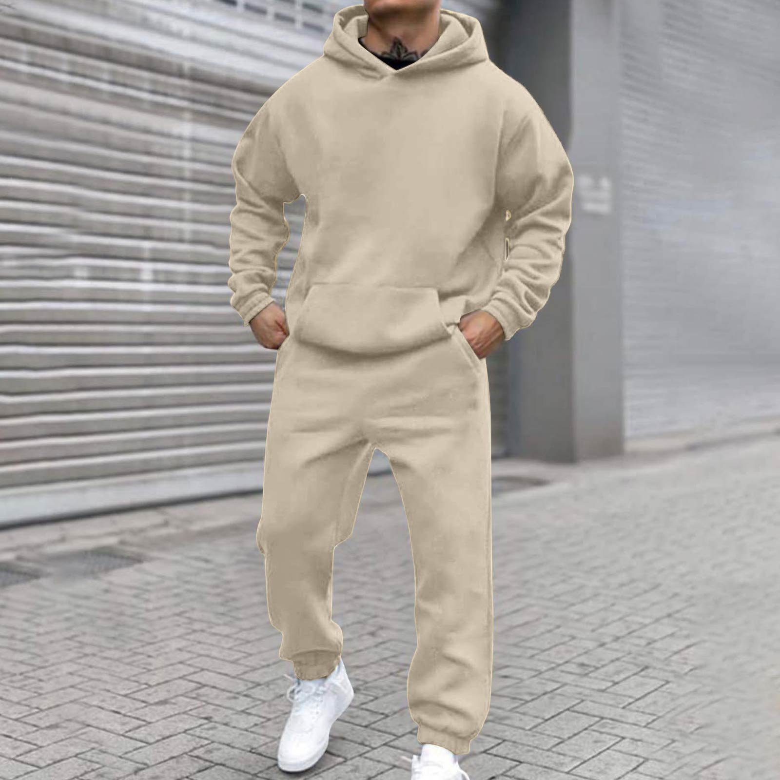 Men s Colour Hooded Long Sleeve Sweatshirt Home Trousers Running Suit L бежевый
Men s Colour Hooded Long Sleeve Sweatshirt Home Trousers Running Suit L бежевый