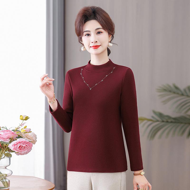 Women s Winter Velvet Base Layer Top, Half-High Collar Sweater for Middle-Aged and Elderly 4XL (for 135-145 lbs) вино красного
Women s Winter Velvet Base Layer Top, Half-High Collar Sweater for Middle-Aged and Elderly 4XL (for 135-145 lbs) вино красного