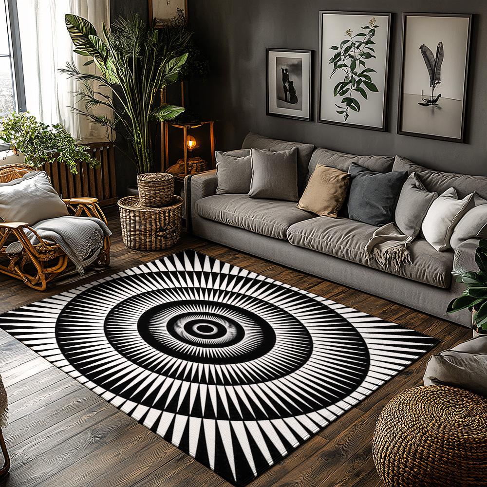 Tuniu Black White Geometric Round Rug NonSlip Home Floor Carpet Mat for Living Room Bedroom Kitchen Decor 50x80cm
Tuniu Black White Geometric Round Rug NonSlip Home Floor Carpet Mat for Living Room Bedroom Kitchen Decor 50x80cm