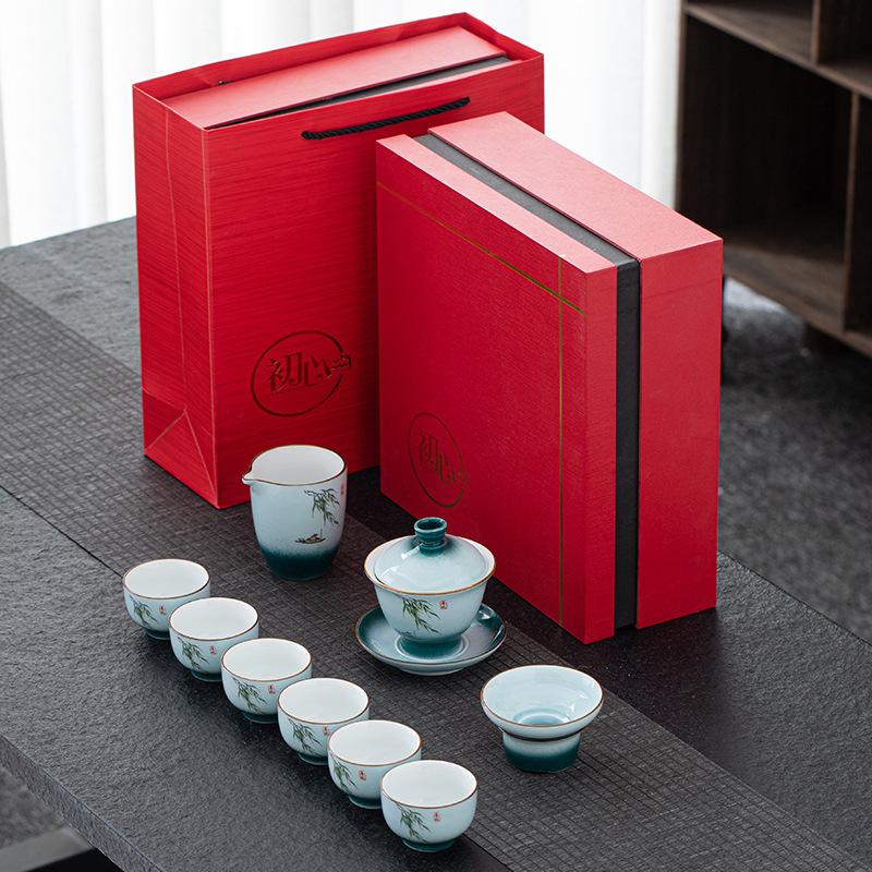Gradient Green Lamb Fat Jade Tea Set Complete Office Home Teapot Teacup Gaiwan Simple Gift Box SetLOGO
Gradient Green Lamb Fat Jade Tea Set Complete Office Home Teapot Teacup Gaiwan Simple Gift Box SetLOGO