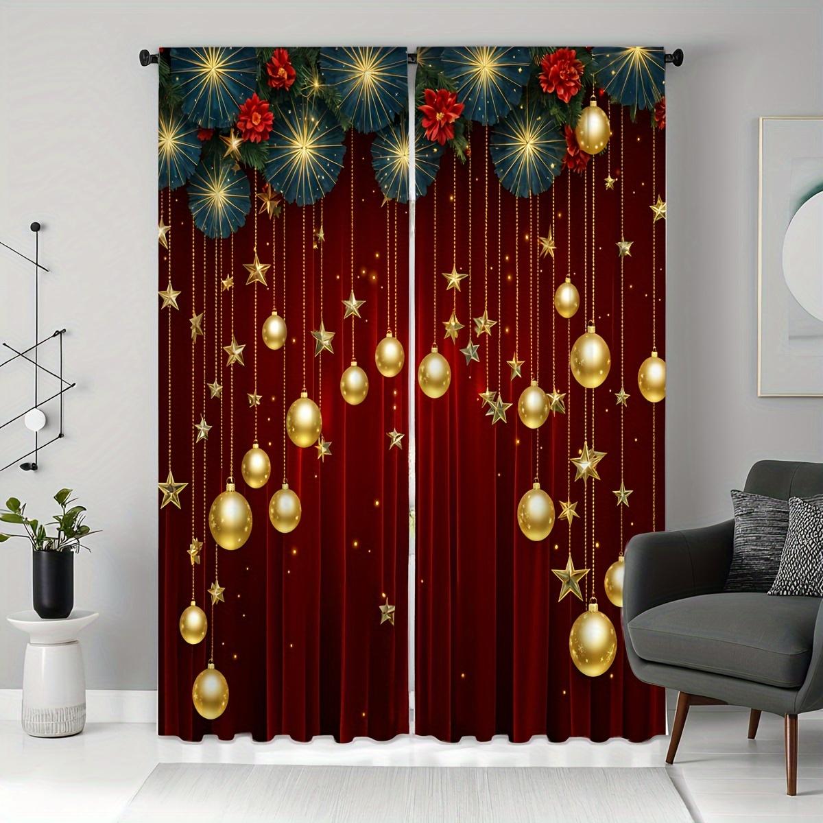 2pcs Set Red Pink Christmas Curtains With Pine Snowflake Design Soft Microfiber Rod Pocket Easy Hanging For Living Room Bedroom (W50cmxH130cm)x2&Rod Pocket
2pcs Set Red Pink Christmas Curtains With Pine Snowflake Design Soft Microfiber Rod Pocket Easy Hanging For Living Room Bedroom (W50cmxH130cm)x2&Rod Pocket