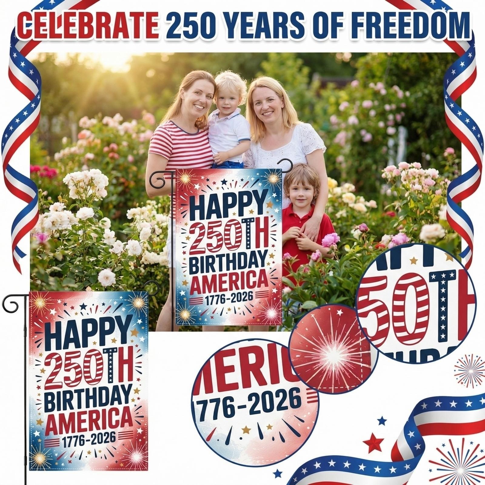 The People 1776-2026 Flag Memorial Day Patriotic 250th Birthday 250 Years United States Indoor Garden Decoration (250 YEARS) One Size
The People 1776-2026 Flag Memorial Day Patriotic 250th Birthday 250 Years United States Indoor Garden Decoration (250 YEARS) One Size