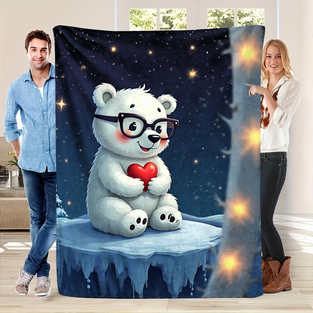 Arctic bear heart pattern Flannel printed blanket suitable for all seasons suitable for living room office sofa and travel 75x100cm (30x40inch)
Arctic bear heart pattern Flannel printed blanket suitable for all seasons suitable for living room office sofa and travel 75x100cm (30x40inch)