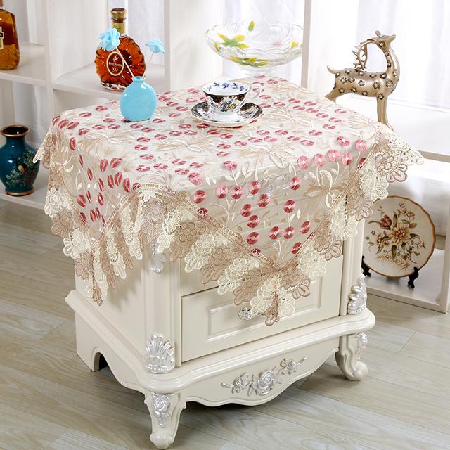 Европейская роскошная вышитая скатерть для обеденного стола, скатерть с одуванчиком, кружевная ткань, чехол для тумбы под телевизор, чехол для обуви от пыли 40 X180mm Table flag розовый